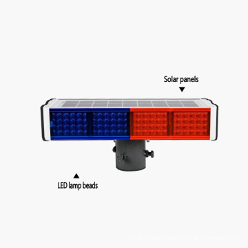 Solar Flashing Lights Traffic Safety Construction Warning Lights Night Road LED Red and Blue Four Lights Four-Sided Split Type